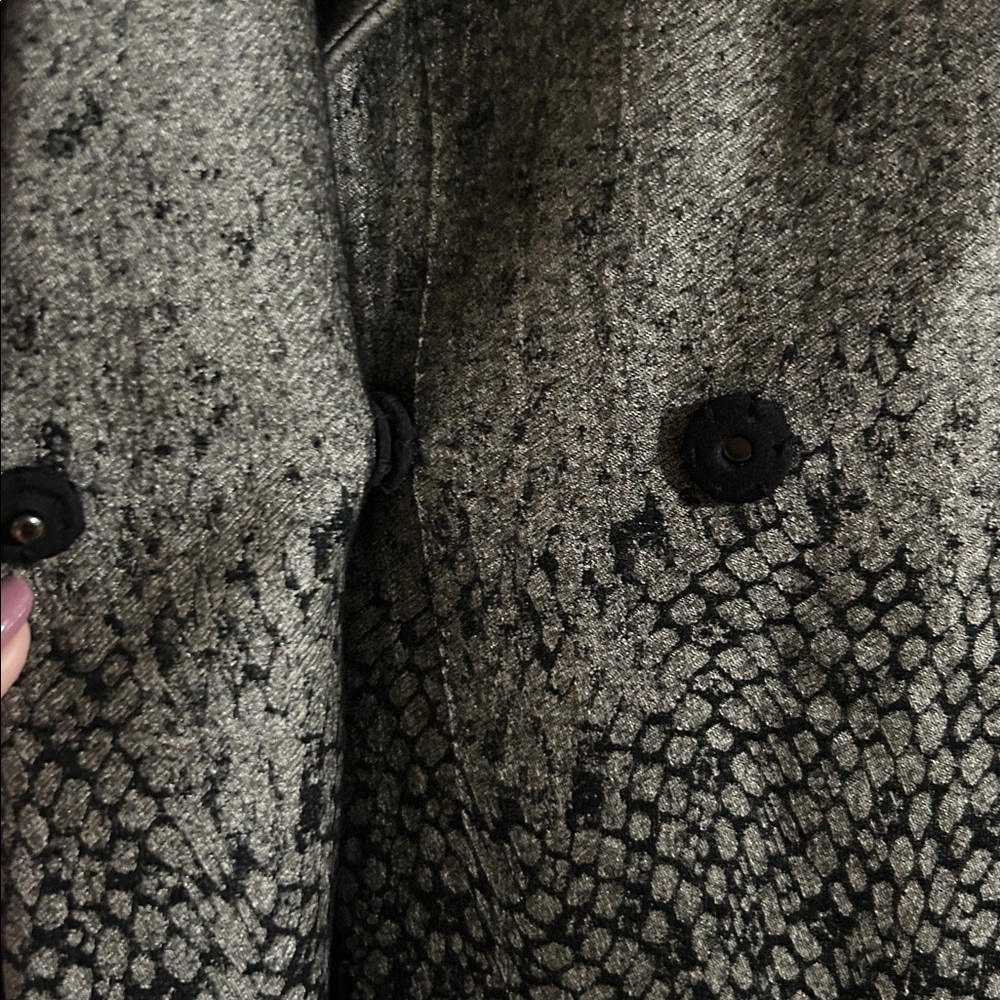 Diane Von Furstenberg Elegant Black and Gray Women's Coat - Picture 4 of 11